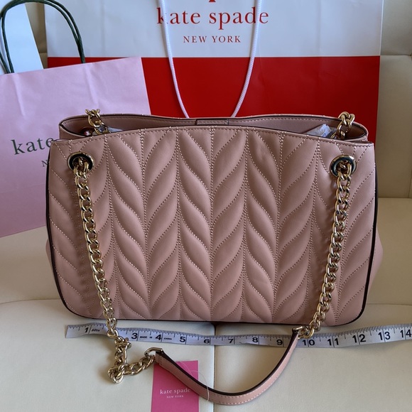 Kate Spade New York Briar Lane Quilted Med Convertible Shoulder Bag Rosy Cheeks - Picture 3 of 14